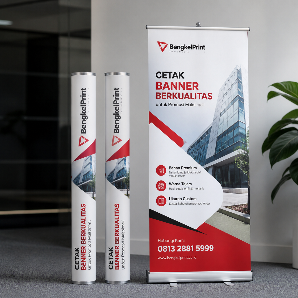 Hasil cetak banner berkualitas premium oleh Jagocetak Surabaya