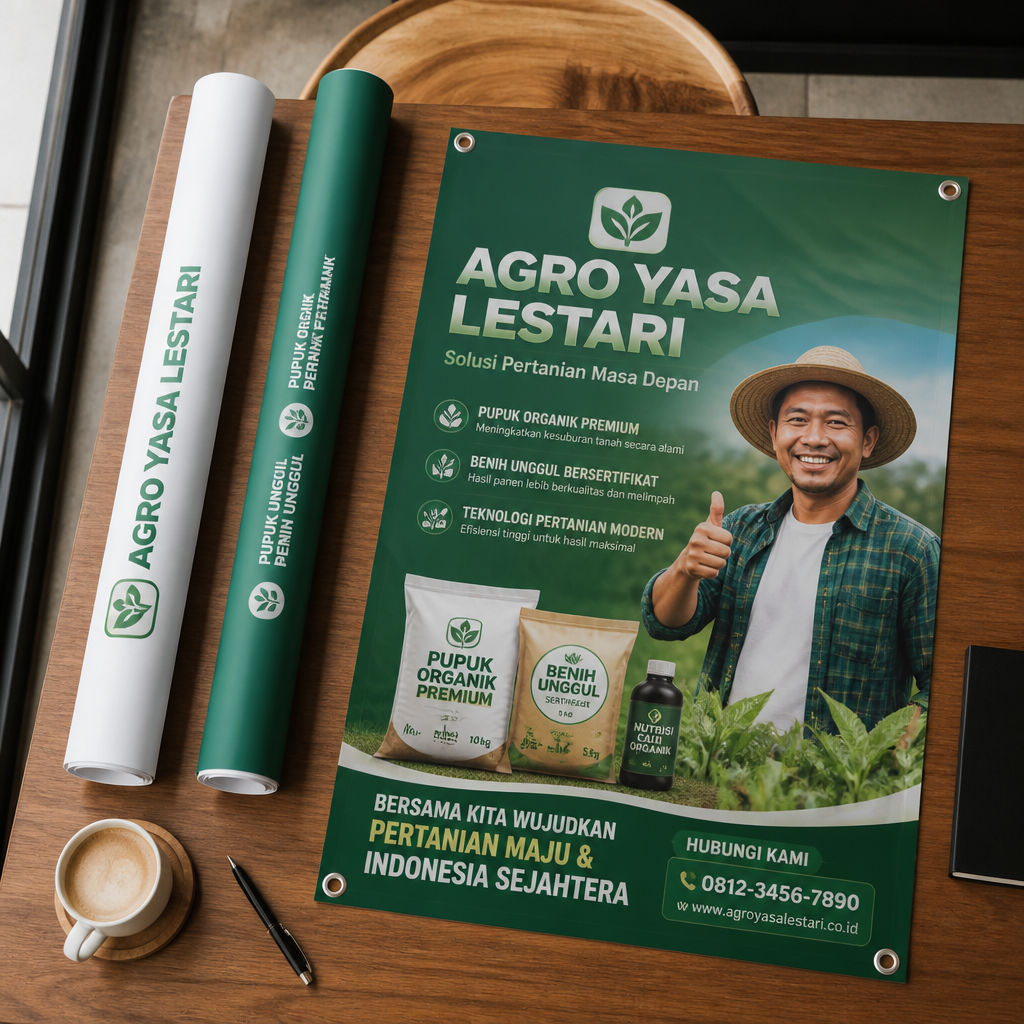 Hasil cetak banner berkualitas premium oleh Jagocetak Surabaya