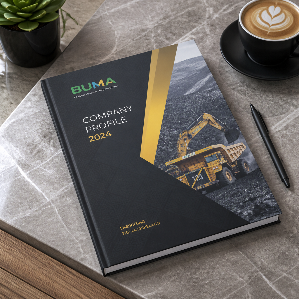 Hasil cetak company profile berkualitas premium oleh Jagocetak Surabaya
