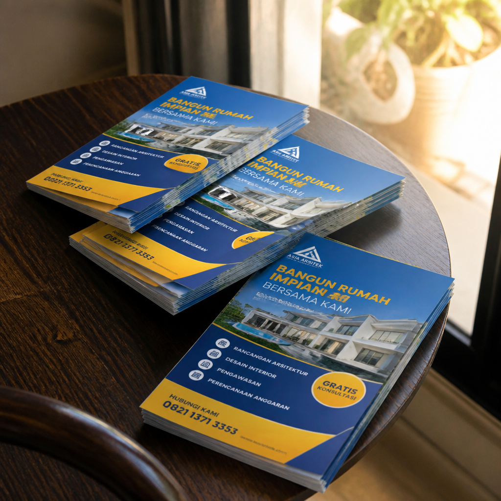 Hasil cetak flyer berkualitas premium oleh Jagocetak Surabaya
