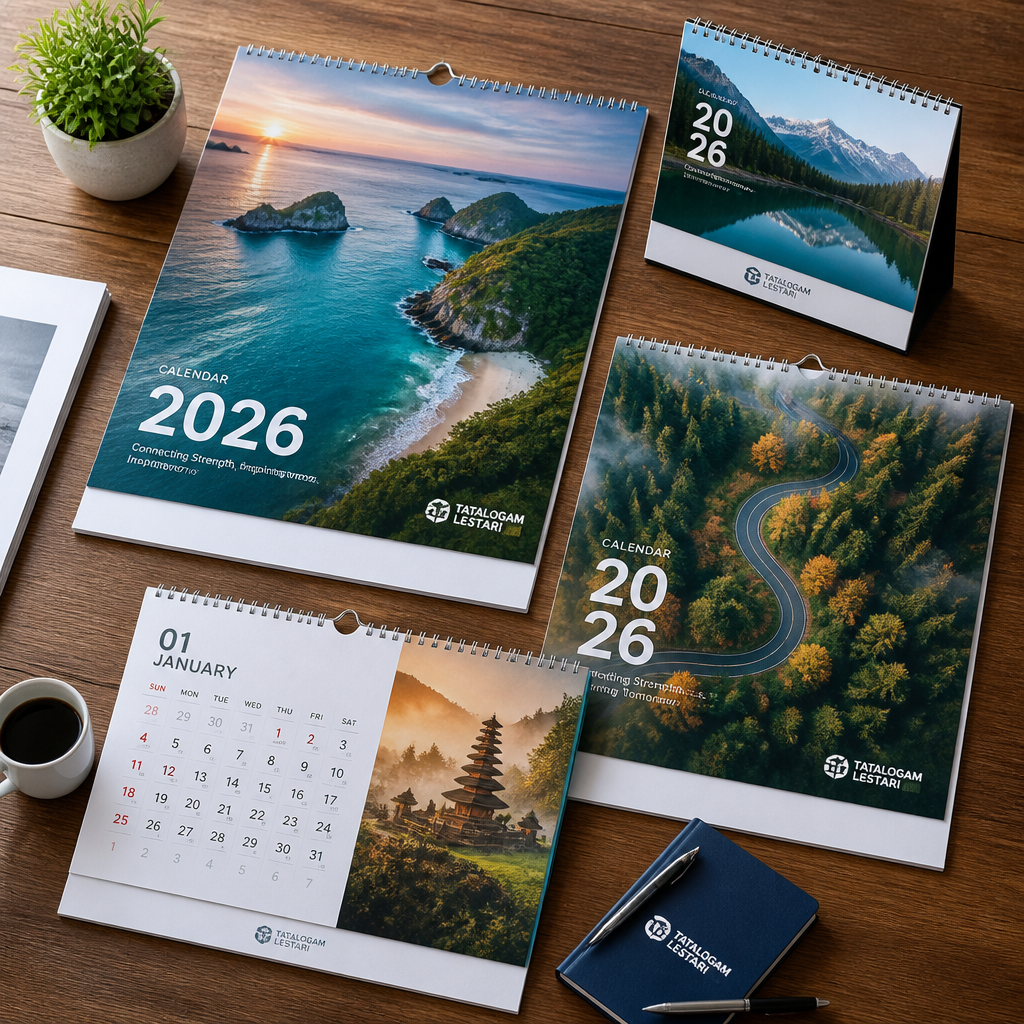 Hasil cetak kalender berkualitas premium oleh Jagocetak Surabaya