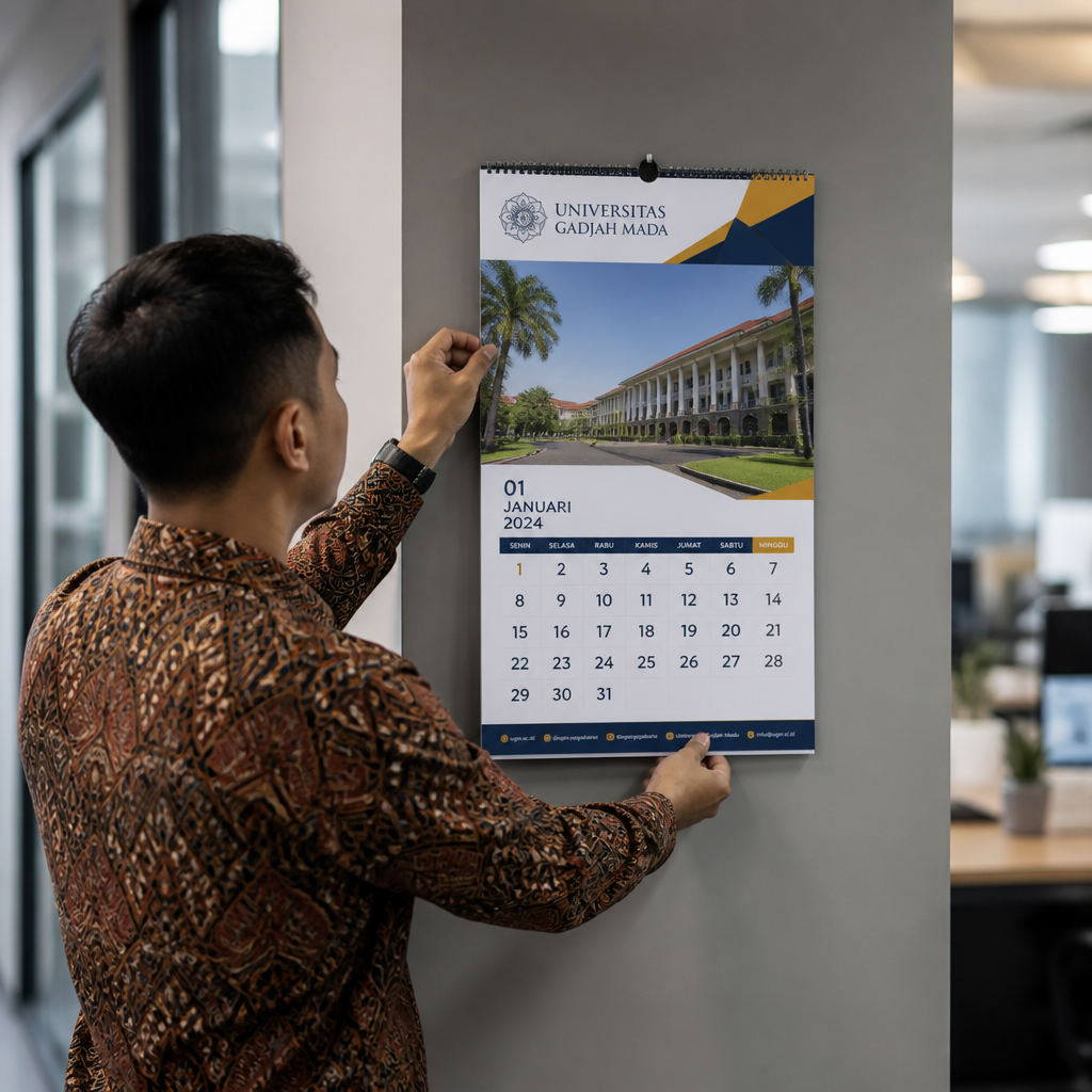 Hasil cetak kalender berkualitas premium oleh Jagocetak Surabaya