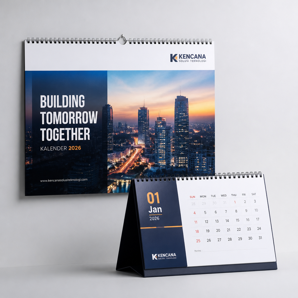 Hasil cetak kalender berkualitas premium oleh Jagocetak Surabaya