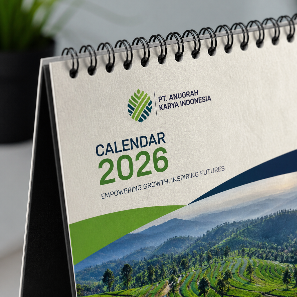 Hasil cetak kalender berkualitas premium oleh Jagocetak Surabaya