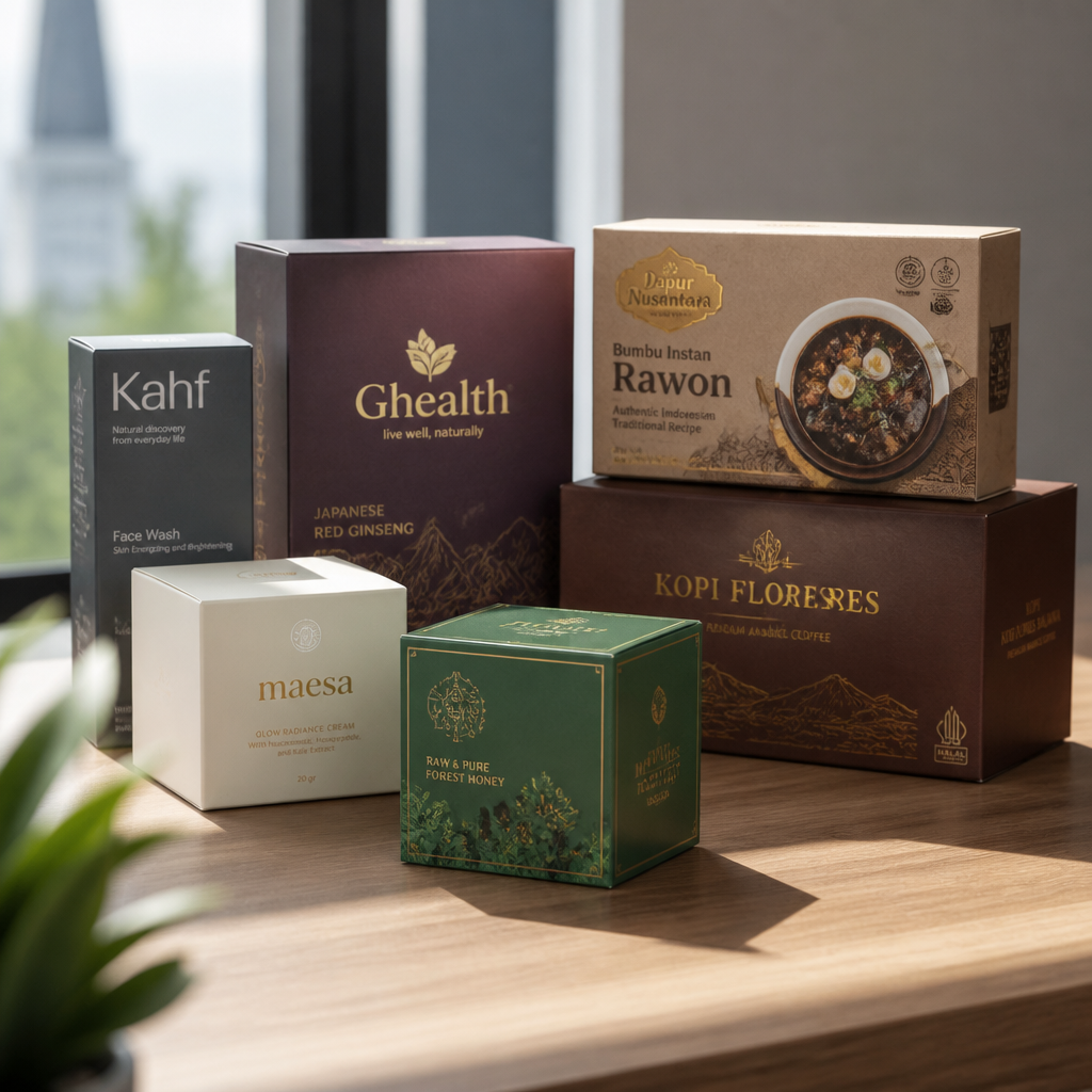 Hasil cetak packaging produk berkualitas premium oleh Jagocetak Surabaya