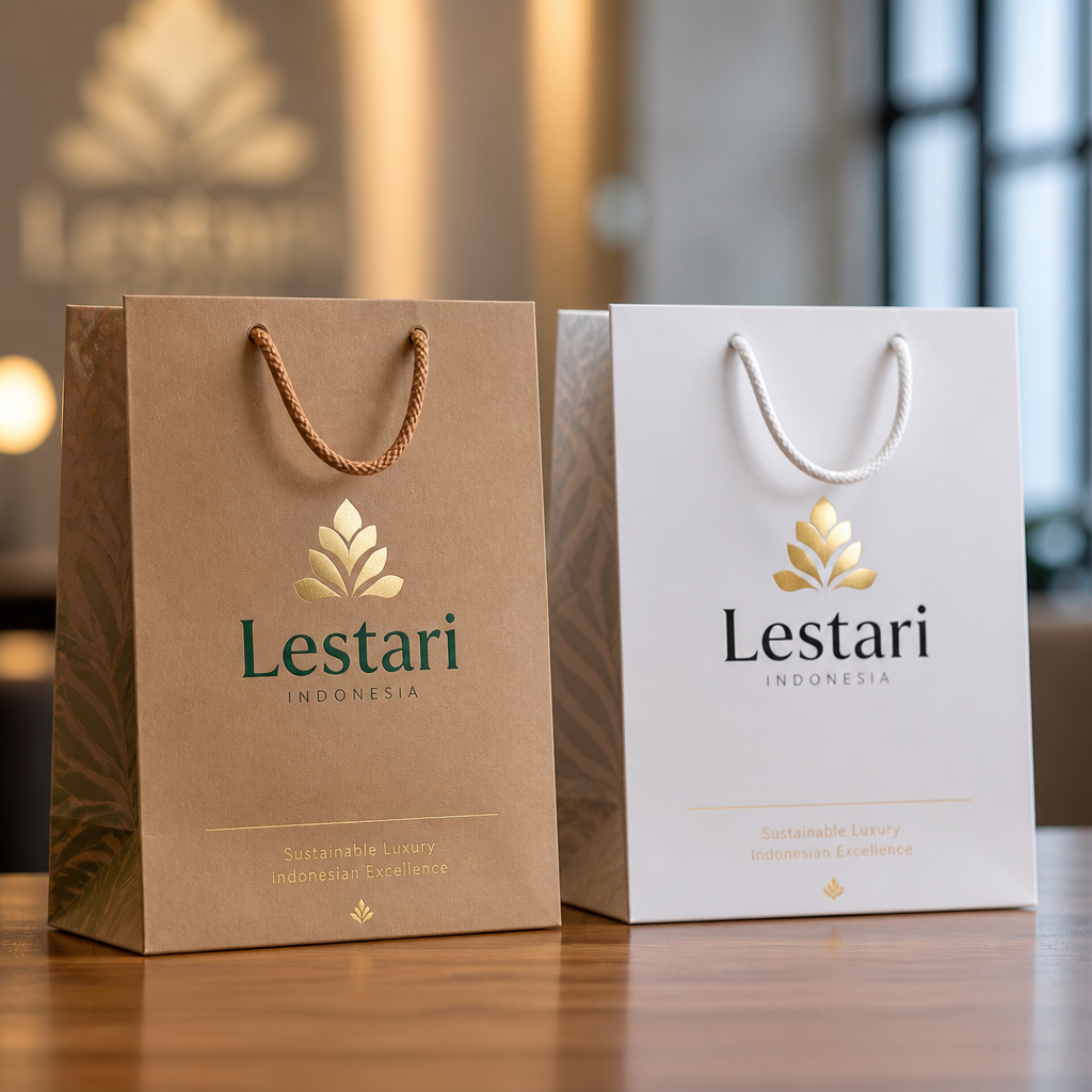 Hasil cetak paper bag berkualitas premium oleh Jagocetak Surabaya
