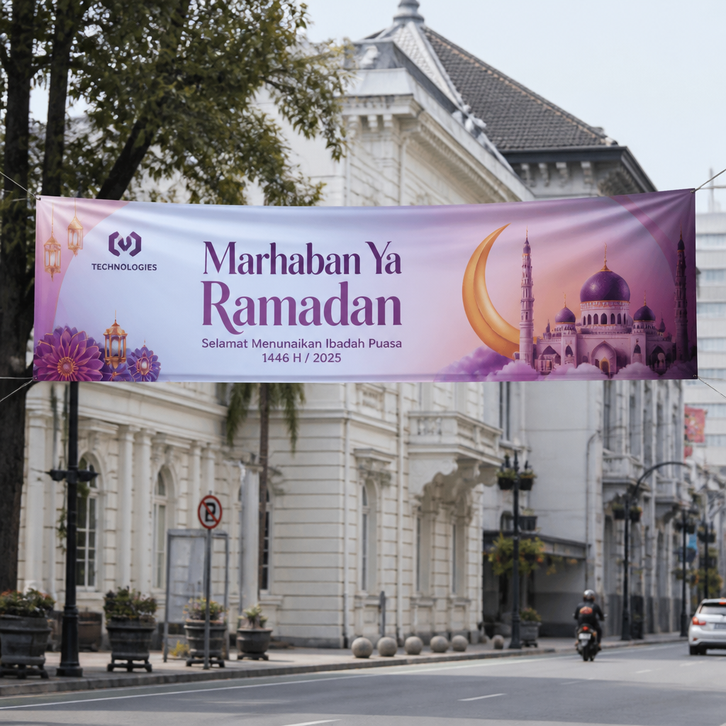 Hasil cetak spanduk berkualitas premium oleh Jagocetak Surabaya