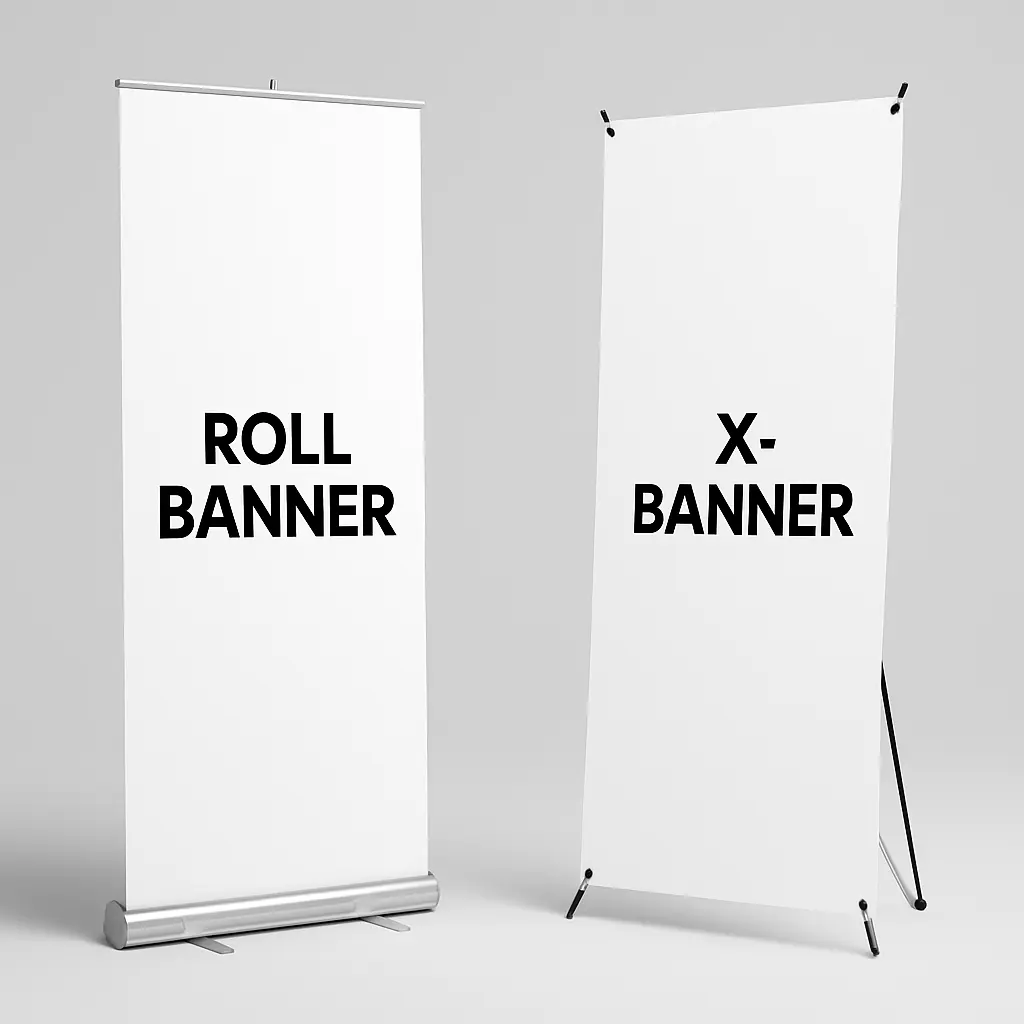 Perbedaan Roll Banner dan X-Banner | Mana yang Tepat untuk Promosimu?